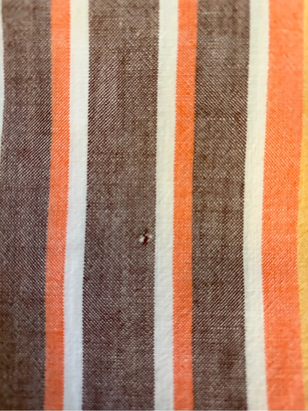 Embroidered Floral Plaid Tablecloth - Cream, Brown & Orange. 36x33